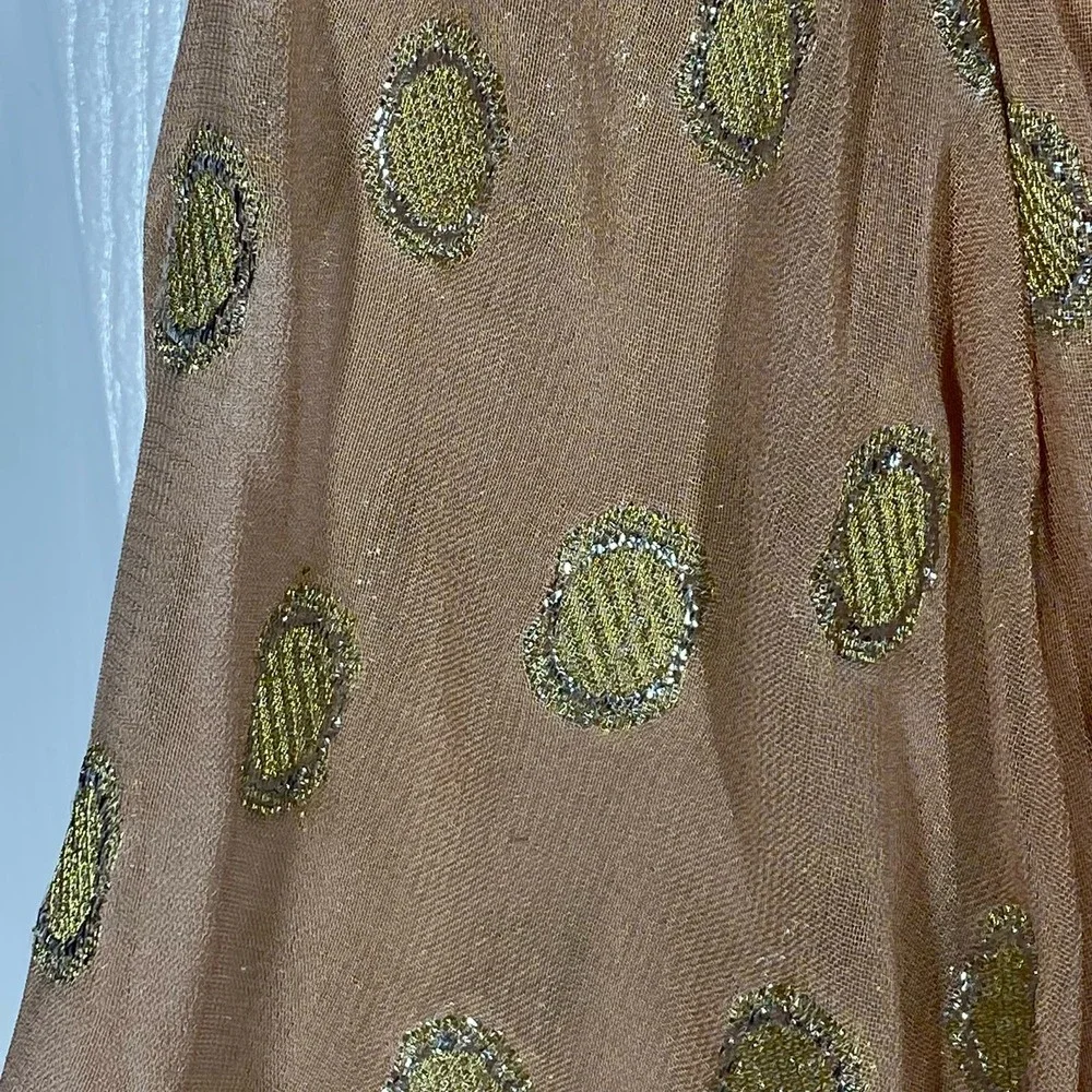 Raga Kenna Metallic Dot Mini Dress Peach Gold Silver Sparkle Womens Size XS - Picture 9 of 11
